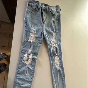 Judy Blue Los Angeles distressed ripped denim jeans junior 7/28